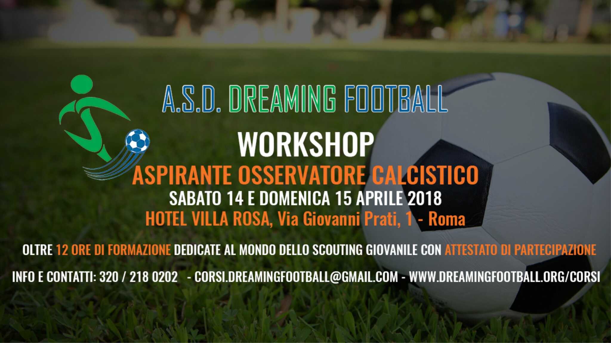 Dreaming Football workshop aspirante osservatore calcistico