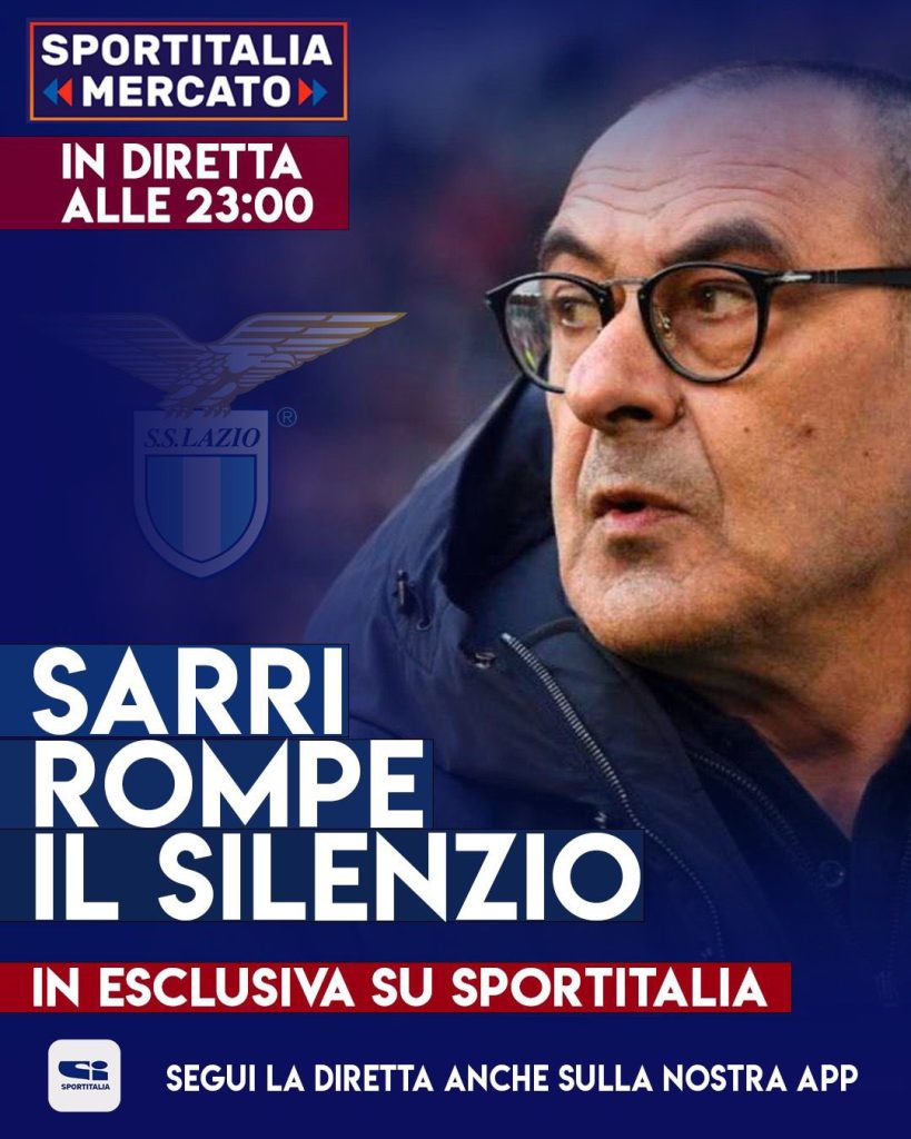 Dichiarazioni Sarri a Sportitalia - le prime parole del nuovo tecnico della Lazio. 