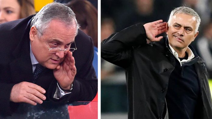 Lazio, Lotito torna sulla presunta lite con l'allenatore della Roma, Mourinho